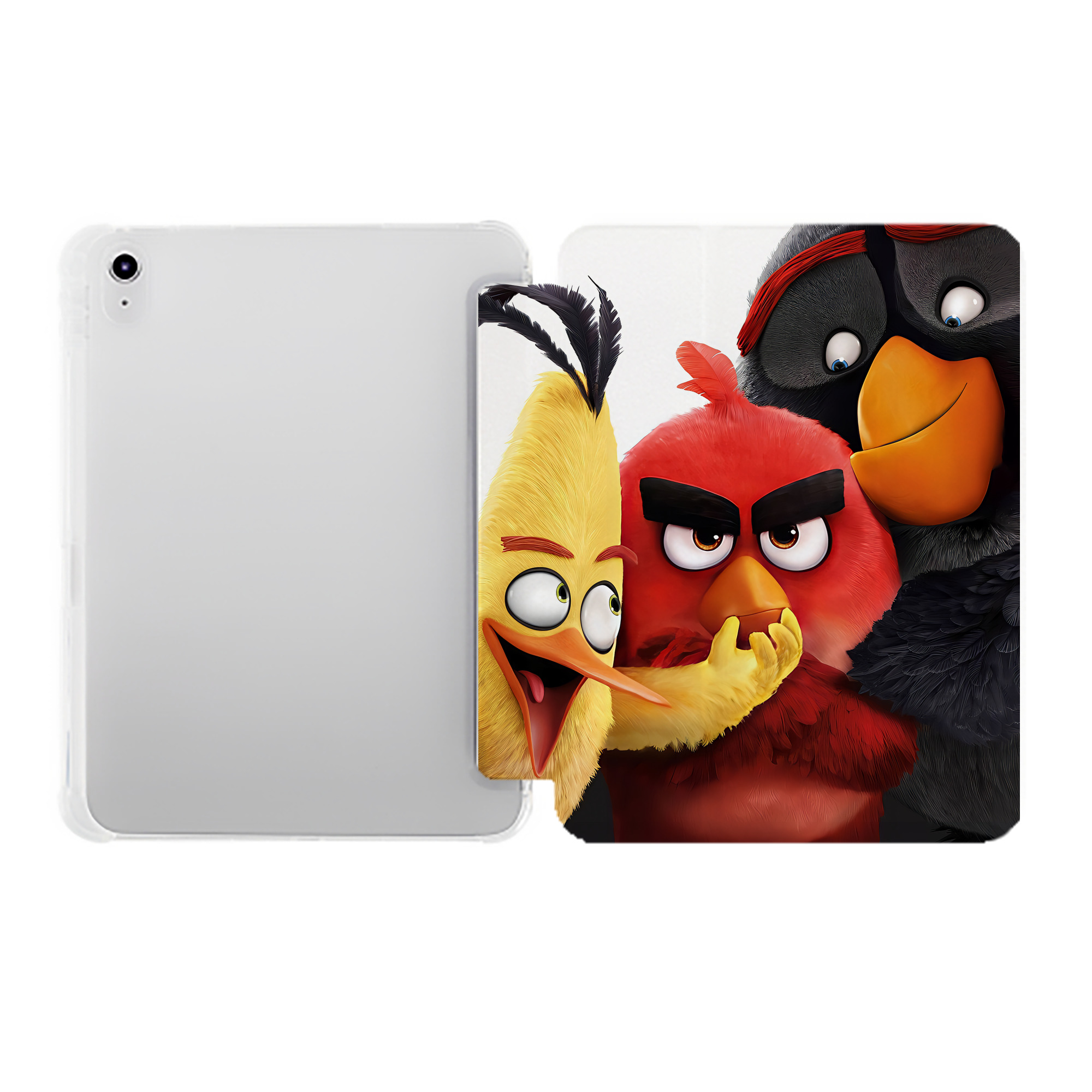 （画像用） Angry Birds アングリーバード IPad ケース ペン収納付き 三つ折りスタンド PUレザー×シリコン 対応機種9.5/10.5/10.9インチ